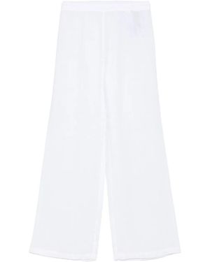 120% Lino Pantalon En Lin - Blanc