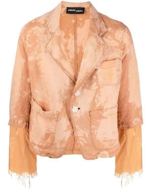 Edward Cuming Cropped Sleeve Bleach Blazer - Pink