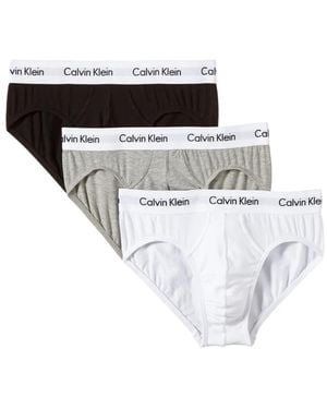 Calvin Klein Lot De Trois Slips À Taille Logo - White