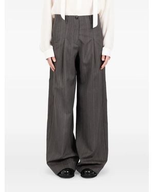 Societe Anonyme ストライプ プリーツパンツ - グレー