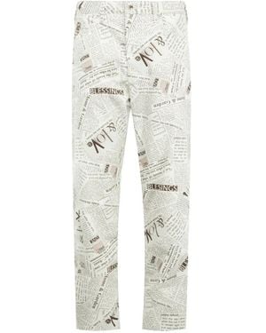 Engineered Garments Vaqueros Con Periódico Estampado - Blanco