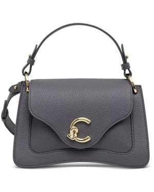 Coccinelle Borsa Tote C-Me Piccola Con Applicazione Logo - Blu