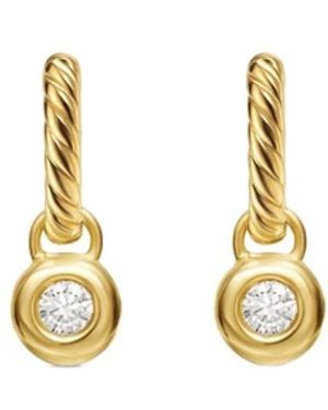 David Yurman Orecchini Con Pendente Petite Cable - Metallizzato