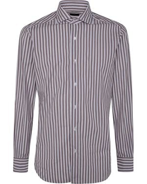 Barba Napoli ストライプ シャツ - ブルー