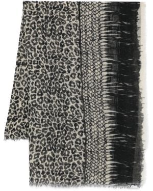 Pierre Louis Mascia Animal-Print Scarf - Black