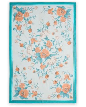Erdem Floral-Print Cotton Pareo - Blue