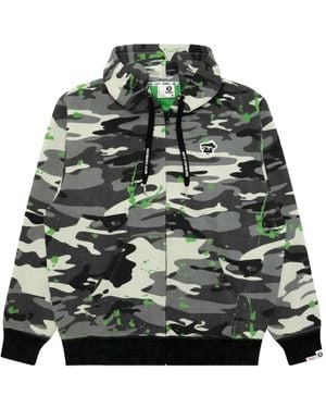 Aape By A Bathing Ape Camouflage Logo Patch Sweatshirt - Grey