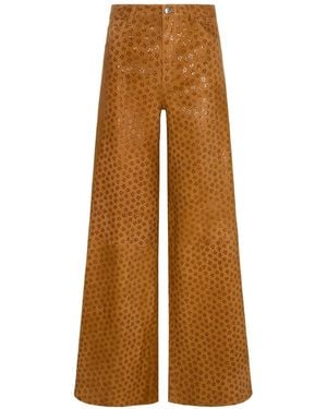SPRWMN Pantalon En Daim À Fleurs - Natural