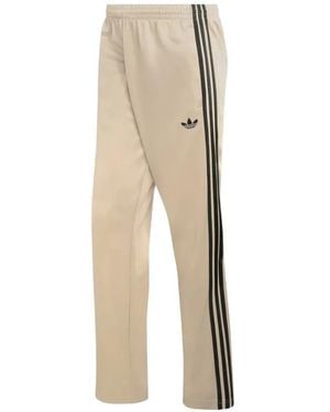 adidas Logo-Embroidered Trefoil Track Pants - Natural