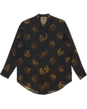 Uma Wang Circular-Print Silk-Blend Shirt - Black