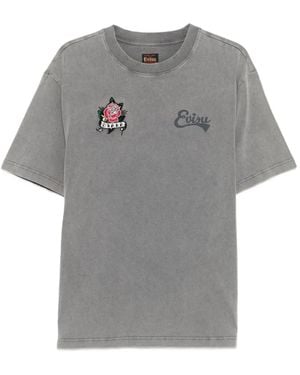 Evisu Logo-Print T-Shirt - Grey