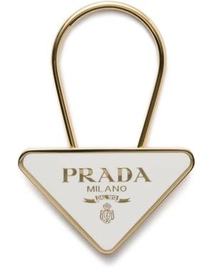 Prada Schlüsselanhänger mit Logo - Weiß