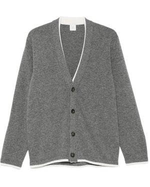 Eleventy Cárdigan Con Ribete En Contraste - Gris