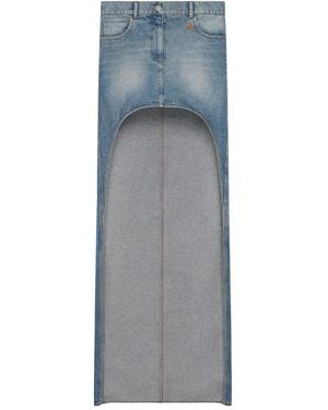 Courreges Denim Cotton Skirt - Grey
