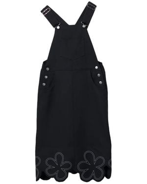 Comme des Garçons Floral-Embroidered Midi Dress - Black