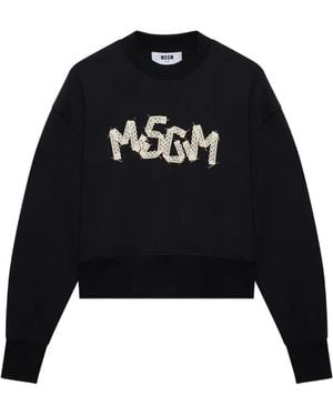 MSGM Embroidered Sweatshirt - Black