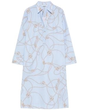 Caliban Rope-Print Shirt Mini Dress - Blue