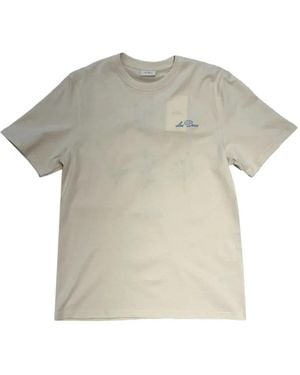 Les Deux Floral-Embroidery T-Shirt - Grey