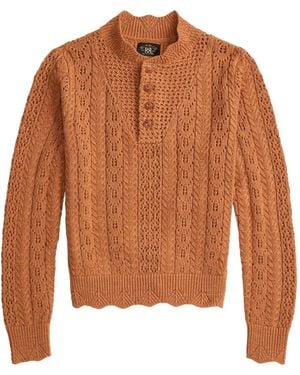 RRL Jersey Con Botones - Marrón