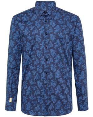 Billionaire Chemise À Motif Cachemire - Blue