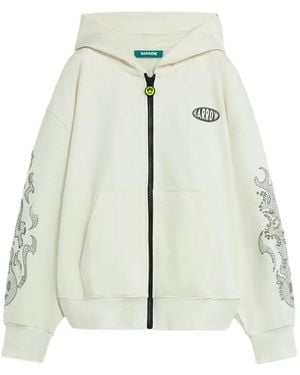 Barrow Zip Embellished Hoodie - White