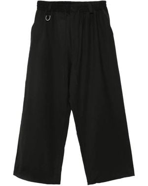 Y-3 Drawstring Wide-Leg Pants - Black