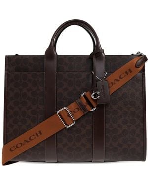 COACH Bolso shopper con motivo y asa - Negro