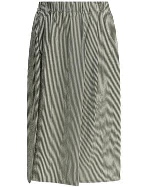 Apuntob Striped Cotton Midi Skirt - Gray