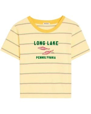 Bode T-Shirt À Rayures - Jaune