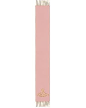 Vivienne Westwood Orb-Logo Wool Scarf - Pink