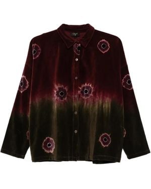 Yavi Tie-Dye Buttoned Shirt - Red