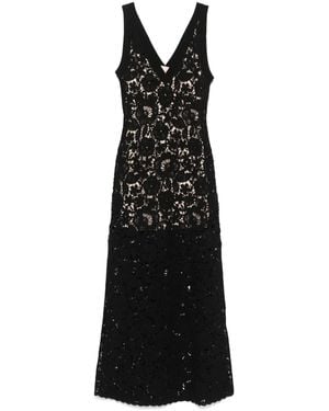 P.A.R.O.S.H. Crochet Maxi Dress - Black