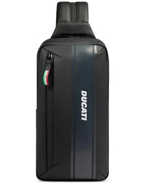 Piquadro X Ducati Logo-Print Backpack - Black