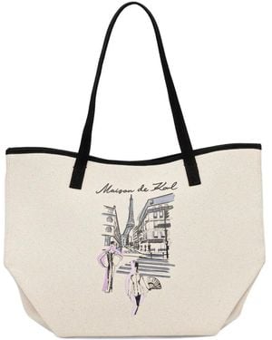 KARL LAGERFELD K/Sketch Printed Tote Bag - White