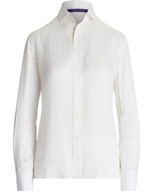Ralph Lauren Pinstripe Button-Up Shirt - White