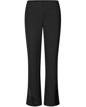 Samsøe & Samsøe Sarhino Lace-Trim Straight-Leg Pants - Black