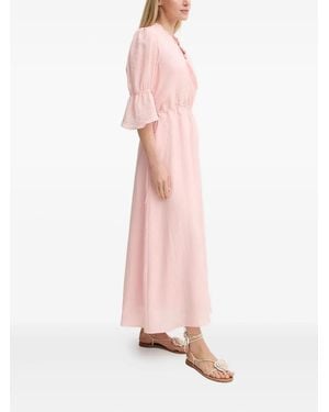 Bruuns Bazaar Arecabblusiel Midi-Jurk Met Pofmouwen - Roze