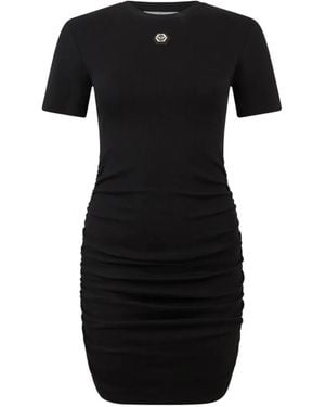 Philipp Plein Rückenfreies T-Shirtkleid Mit Signatur-Anhänger - Schwarz
