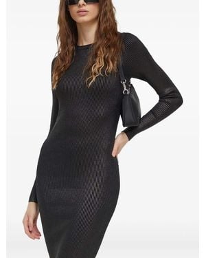 Iceberg Ribbed Cut-Out Midi Dress - Black