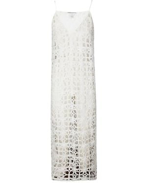 Stefano Mortari Crochet Midi Dress - White