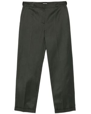 Tom Ford Folded-Hem Trousers - Grey