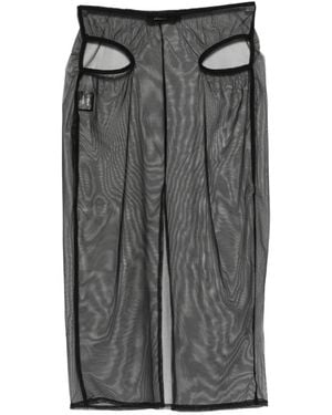 COWBOYS OF HABIT Cut-Out Midi Skirt - Grey