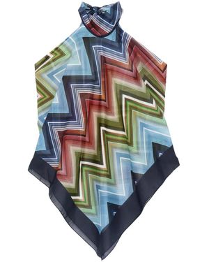 Missoni Zigzag Knot Halterneck Top - Blue