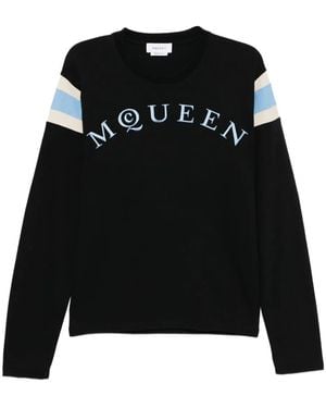 McQueen Sweatshirt Mit Logo-Stickerei - Schwarz