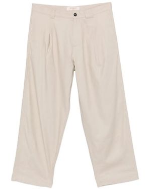 Officina 36 Belt-Loop Pleated Trousers - White
