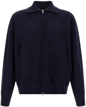 Oliver Lattughi Merino-Wool Zip-Up Jumper - Blue