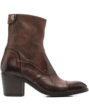 Alberto Fasciani Zip-up Block-heel Boots - ブラウン