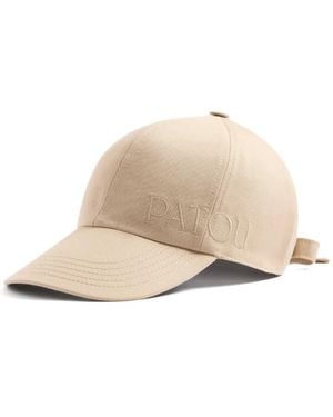 Patou Knot Embroidered-Logo Cap - Natural