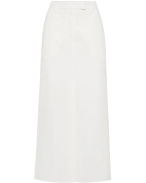 Brunello Cucinelli High-Waisted Maxi Skirt - White