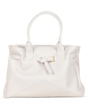 Ballantyne Kate Buckle Detail Handle Shoulder Bag - White